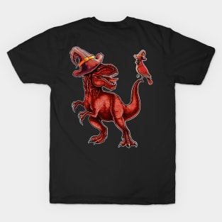 Red Cardinal T-Rex Halloween T-Shirt